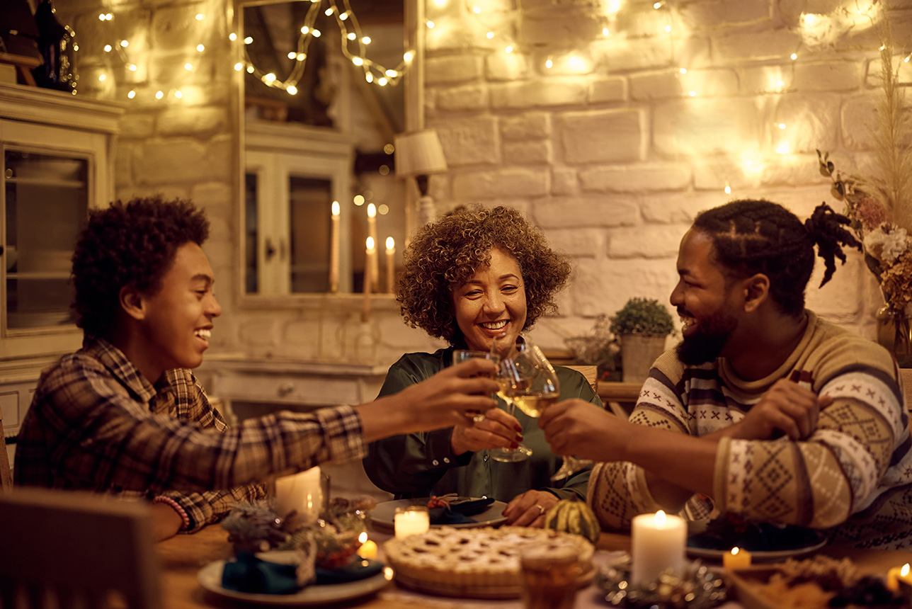 Happy family at a holiday meal